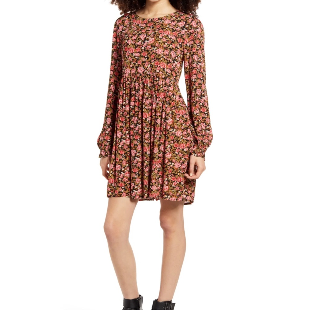 BP. Black Betsy Rose Floral Long Sleeve Dress - Size Small
